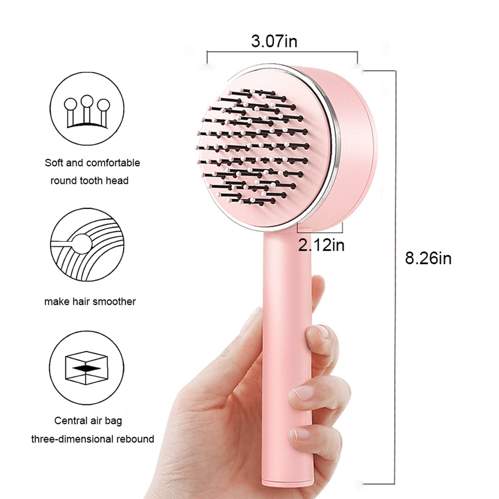 One-key Self-cleaning Hair Brush For Women Curly Hair Brush Anti-Static Airbag Massage Comb Airbag Massage Scalp Comb Professional Detangling One-key Self-cleaning One-key Self-cleaning Hair Brush For Women Curly Hair Brush Anti-Static Airbag Massage Comb Airbag Massage Scalp Comb Professional Detangling One-key Self-cleaning